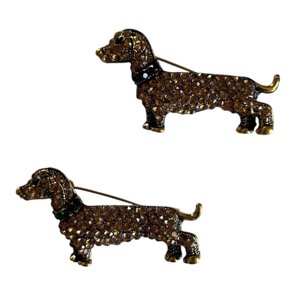 Dachshund Wiener Dog Brooch Crystal Rhinestone Dog Bundle Fashion Accessories
